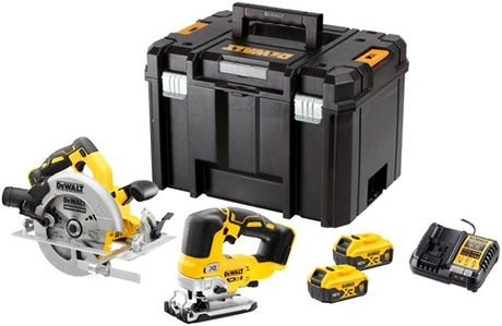 Dewalt dck2012p2t-qw | xr accu zaag twin kit 18v in tstak met dcs570 en dcs334 (2x 5.0ah accu + lader) - dck2012p2t-qw
