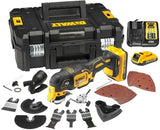 Outil multifonction oscillant à batterie Dewalt dcs356d2 | ensemble | 18v | 2 x 2,0 Ah Li-Ion avec chargeur | dans tstak-dcs356d2-qw