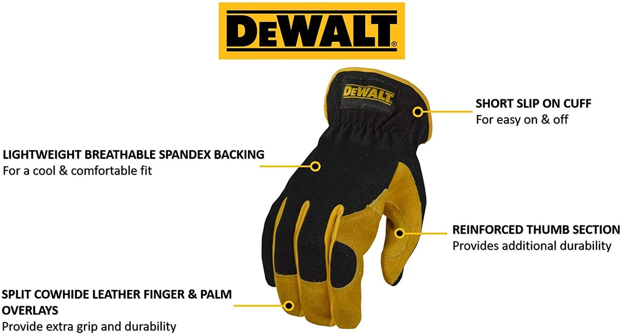 Gant de travail en cuir Dewalt dpg216l | taille l - dpg216leu