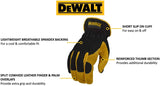 Gant de travail en cuir Dewalt dpg216l | taille l - dpg216leu