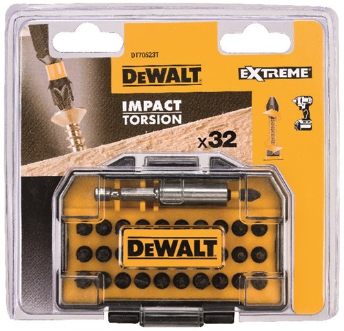 Jeu d'embouts de tournevis compact de 32 pièces Imp Dewalt Act Torsion - dt70523t-qz