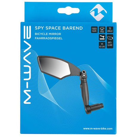 M-Wave Bicycle Mirror pour l'espace d'espionnage gauche Batend - Montage sur la direction de la direction