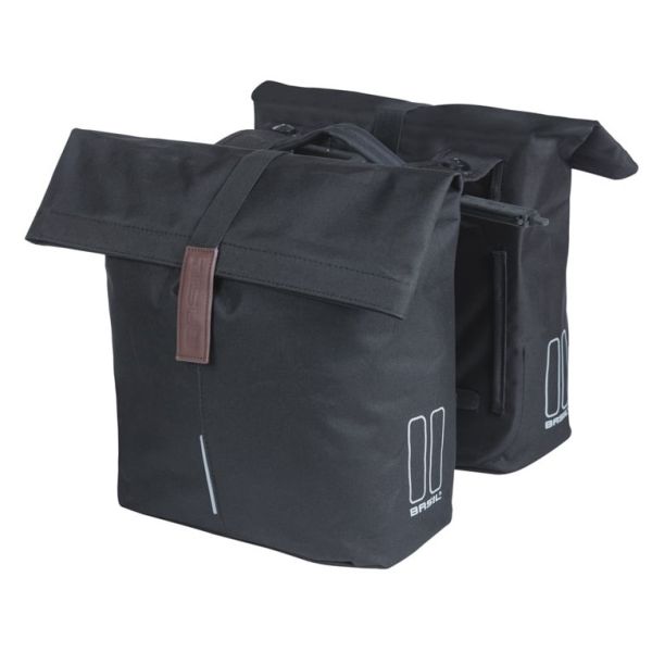 Sacoche de vélo double Basil City Mik 28-32 litres - noir