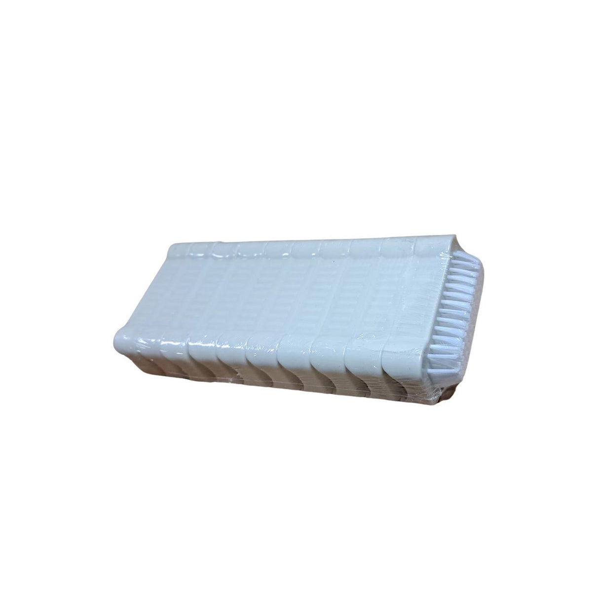 Brosse à ongles en plastique blanc, paquet de 10 pièces
