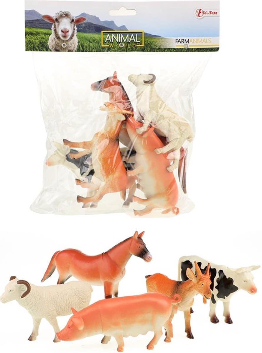 Toi-toys monde animal animaux de la ferme de luxe, 5 pcs.