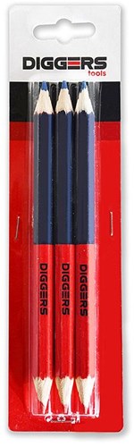Crayon duo Diggers | 17,6 cm | rouge bleu | 12 pièces - dig425
