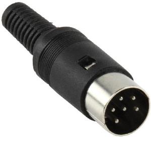 Connecteur DIN Nedis 6,0 mm mâle nickelé droit