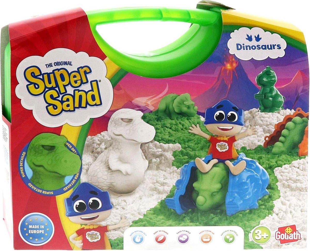Super dinosaure de sable dans une valise