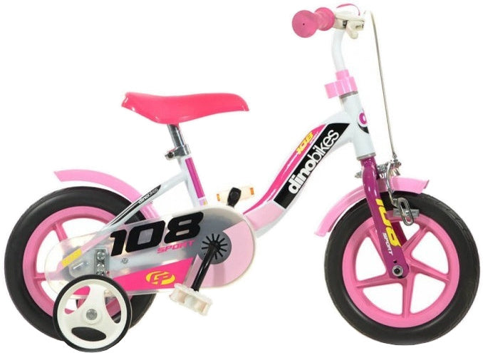 Dino 108 sport 10 pouces 17 cm filles fonceuses rose blanc