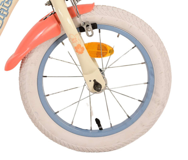 Disney Stitch Children's Bicycle - Girls - 14 pouces - Crème Coral Bleu