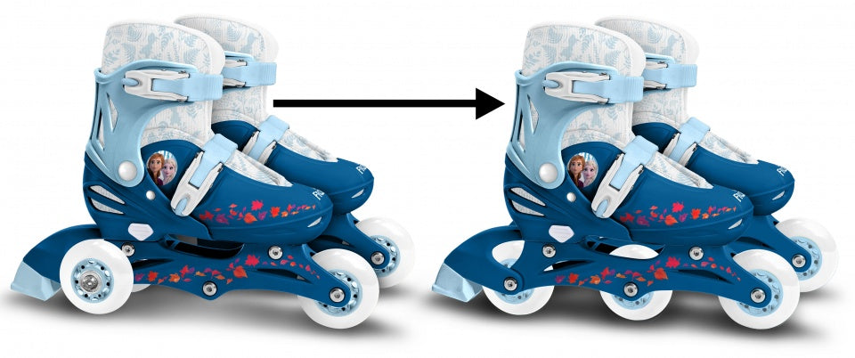 Frozen 2 patins en ligne hardboot blanc bleu taille 27-30