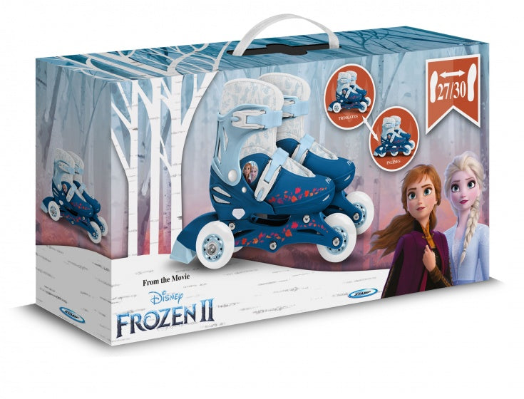 Frozen 2 patins en ligne hardboot blanc bleu taille 27-30