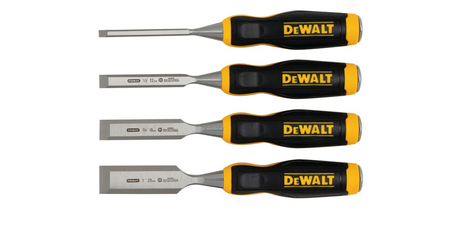 Dewalt dwht0-16063 - jeu de ciseaux à bois - 4 pièces - lames en acier chromé - poignée ergonomique
