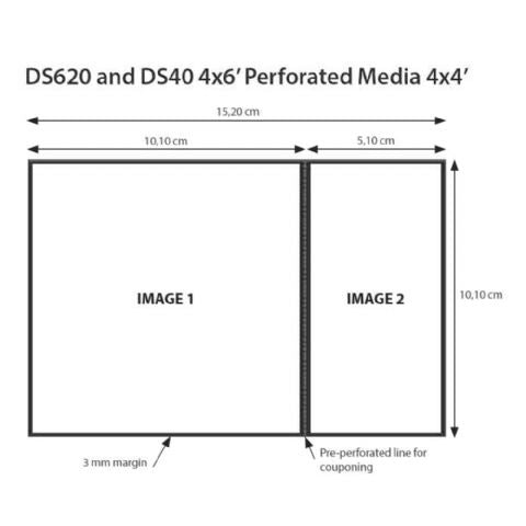 DNP paper 2 Roll � 400 St. 10x15 perforated at 10x10 cm for DS620