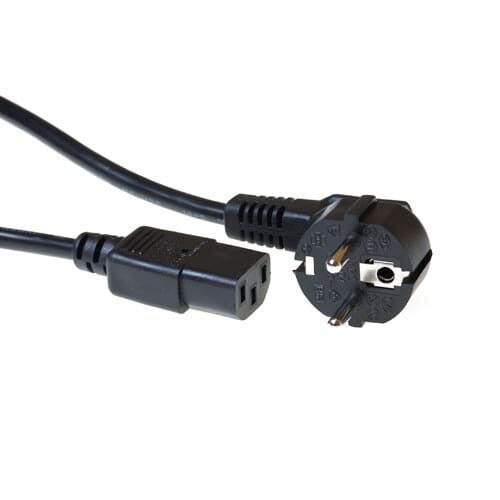 ACT 230V Connection Cable Schuko Male (perpendicolare) C13 Nero 1 m