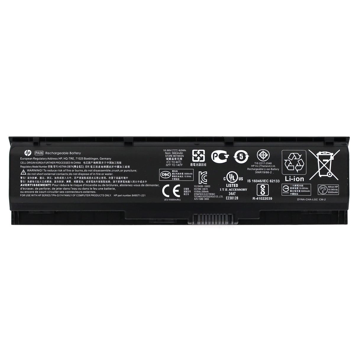 HP LAPTOP Batterie 6-Zell 62 Wh