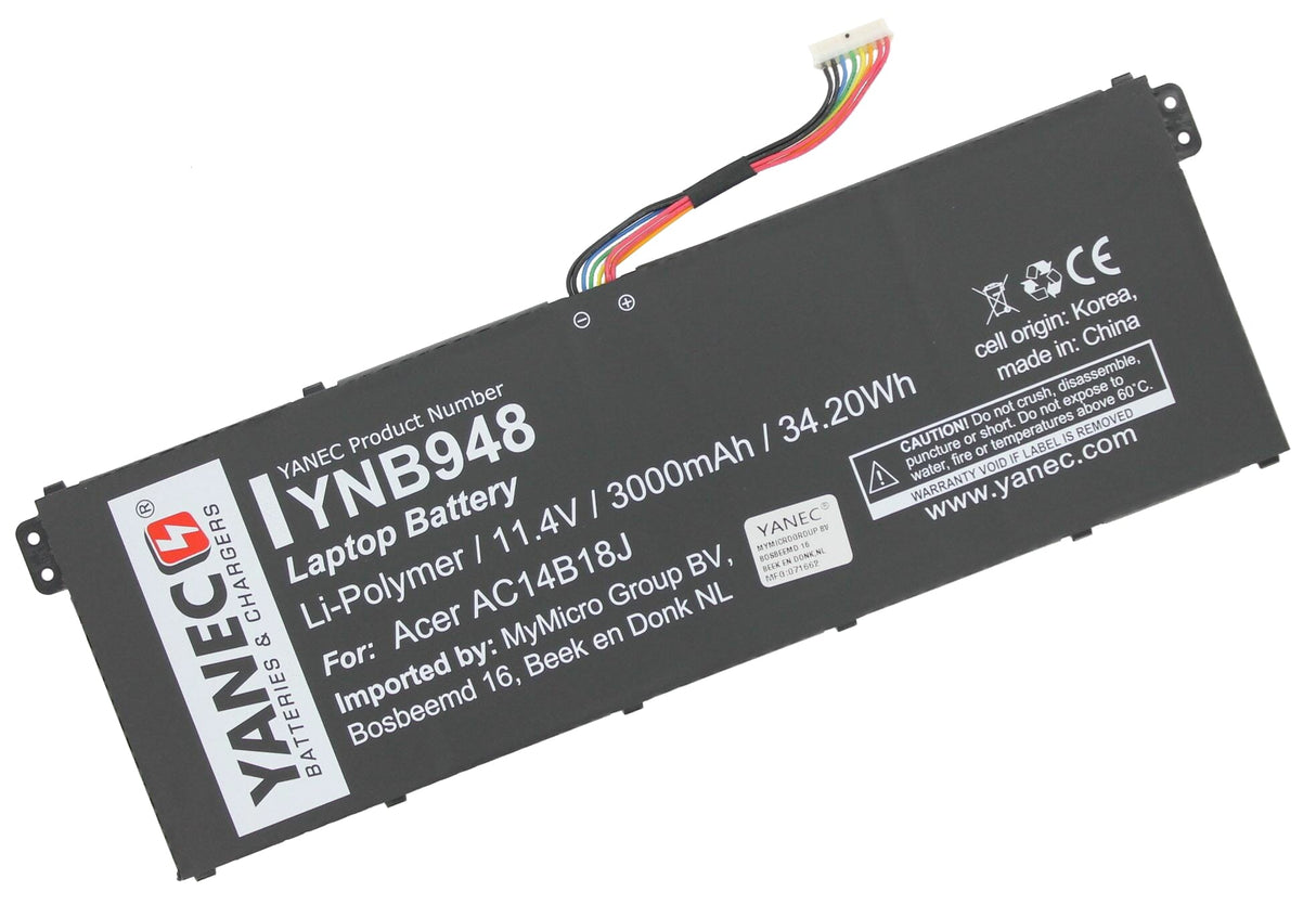 Yanec laptop accu 3000mah