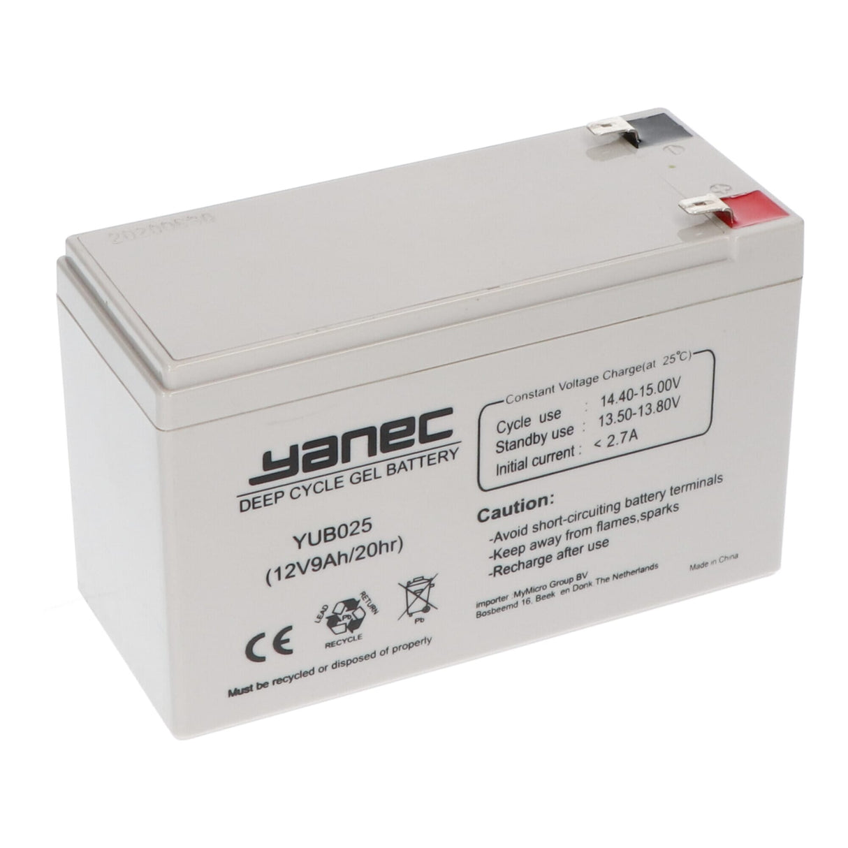 Yanec gel accu 12v 9ah