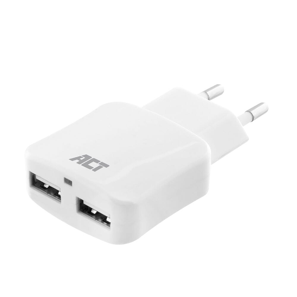 ACT USB CHARGER, 2-INTOV, 2.4A, 12W, IC