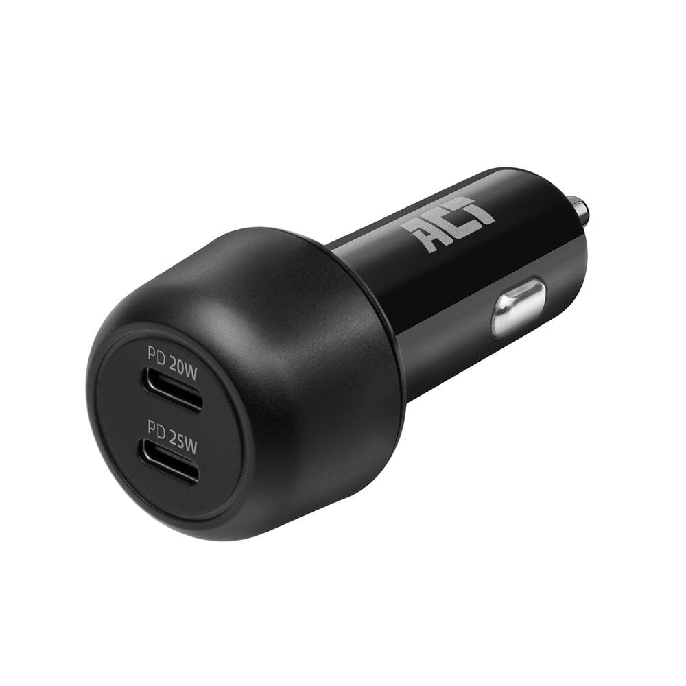 Act Connectivity 2-Poort USB-C Fast Charge Car Charger 45W