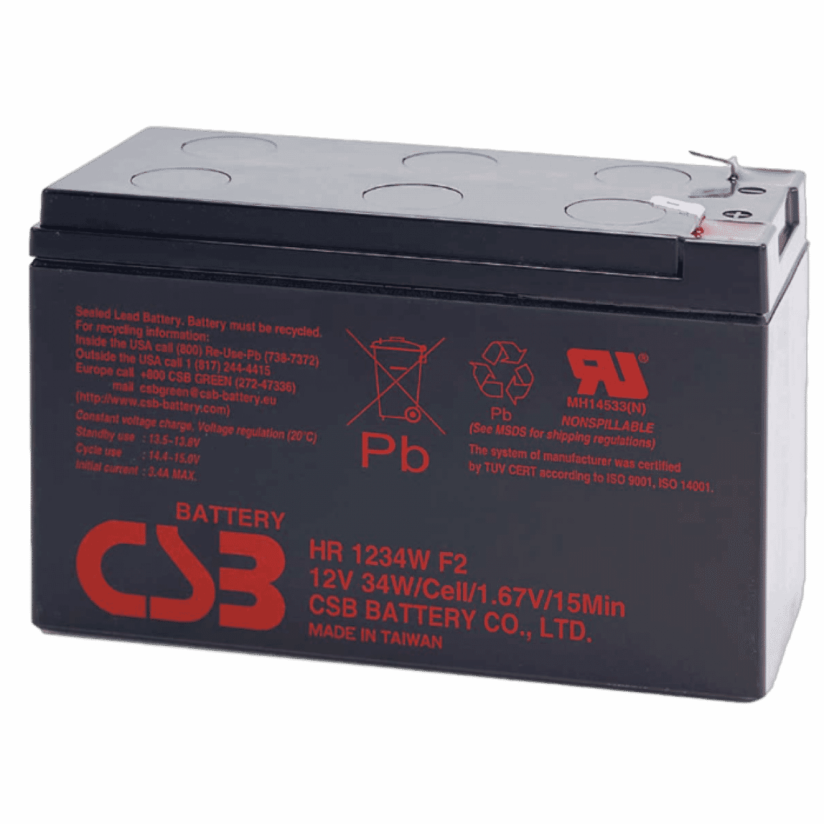 CSB -Batterie CSB UPS -Batterieersatz RBC110