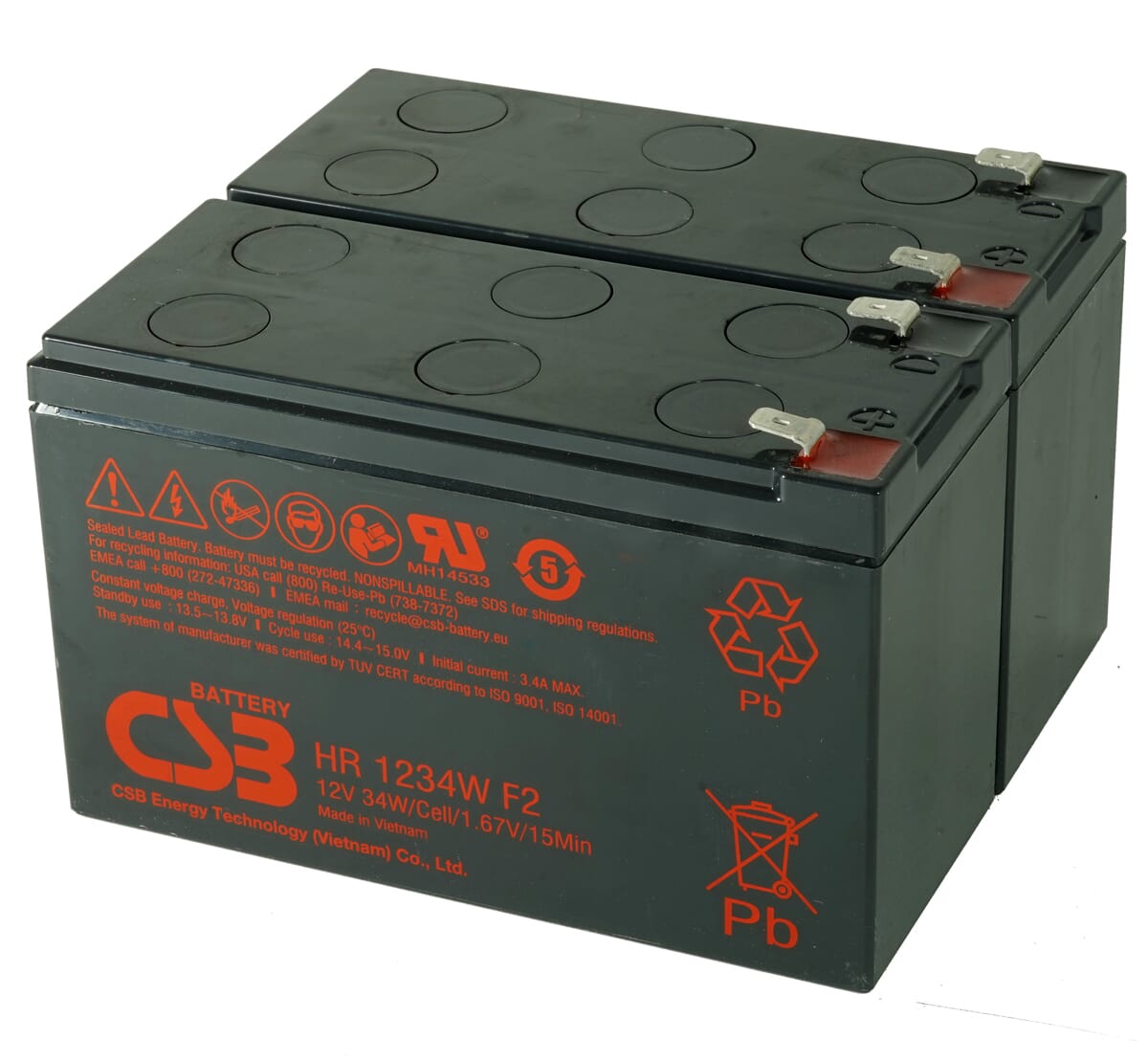 CSB -batteri CSB UPS -batteriversättningsuppsättning RBC124