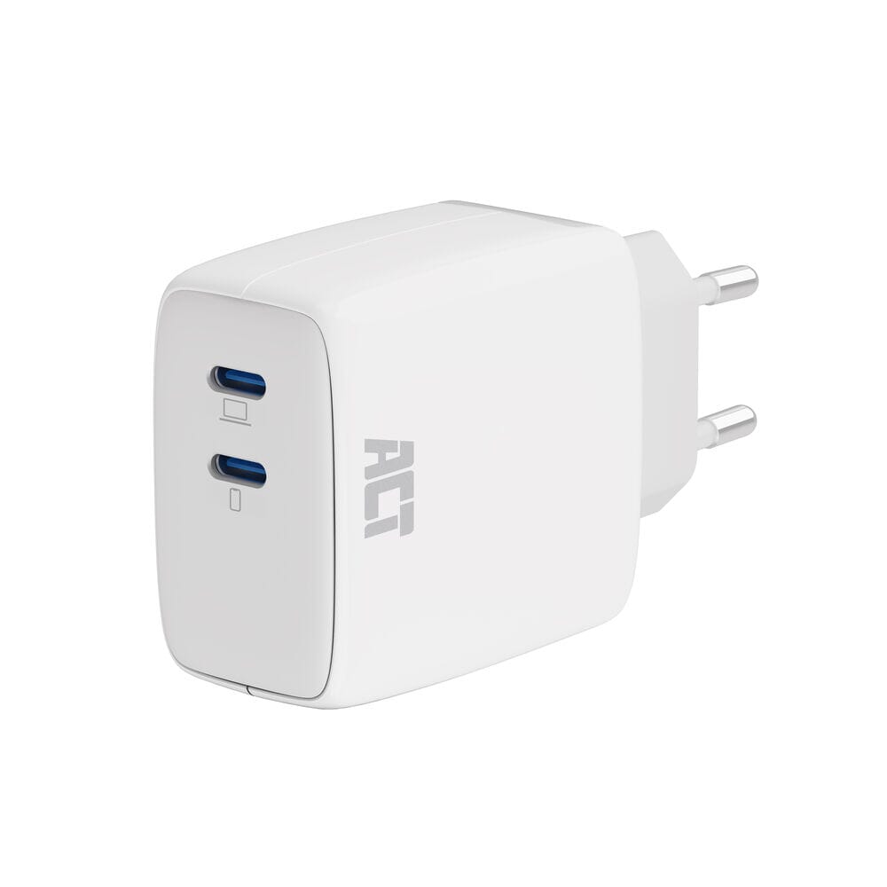 Act Connectivity USB-C charger 65W 2-Port with Delivery PPP and G