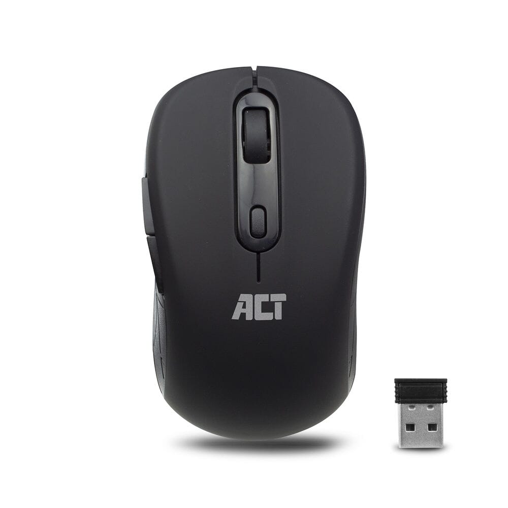 ACT Wireless Mouse, USB Nano -mottagare, 1600 dpi, svart