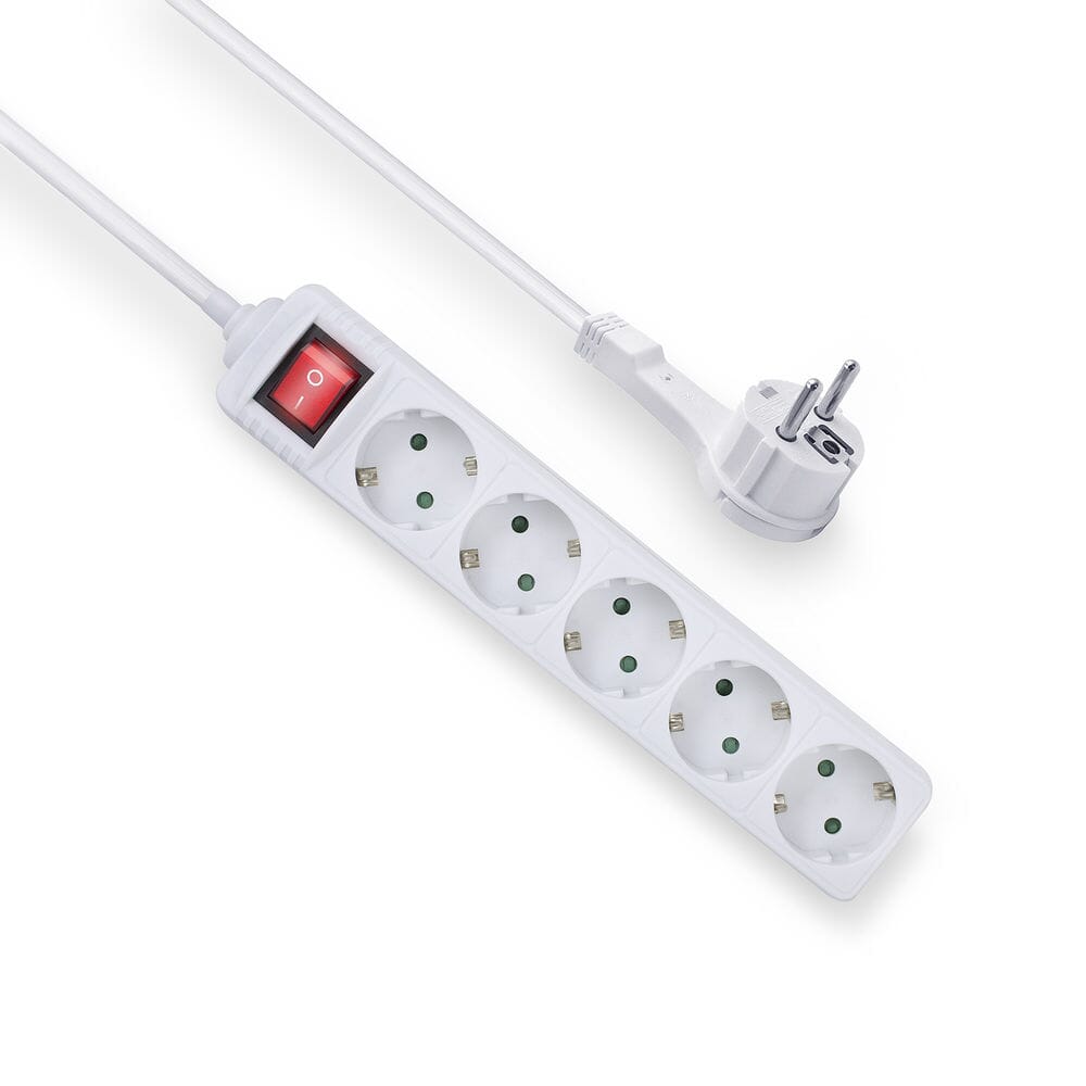 Act Connectivity Spring box flat plug, 5 socket