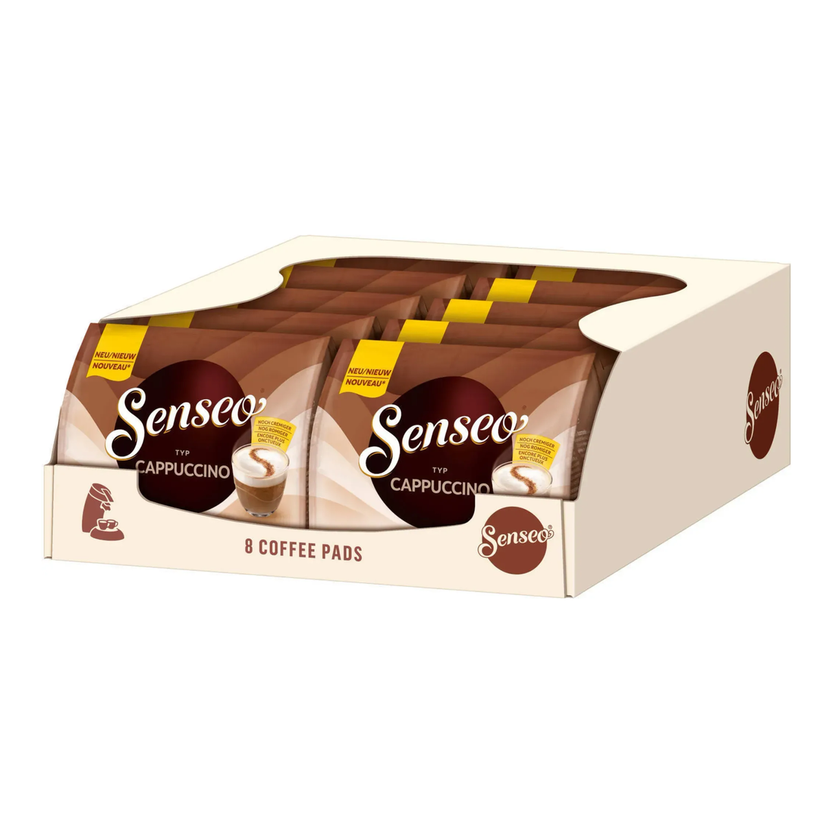 Dosettes de café Senseo cappuccino - intensité 2 9 - 10 x 8 dosettes