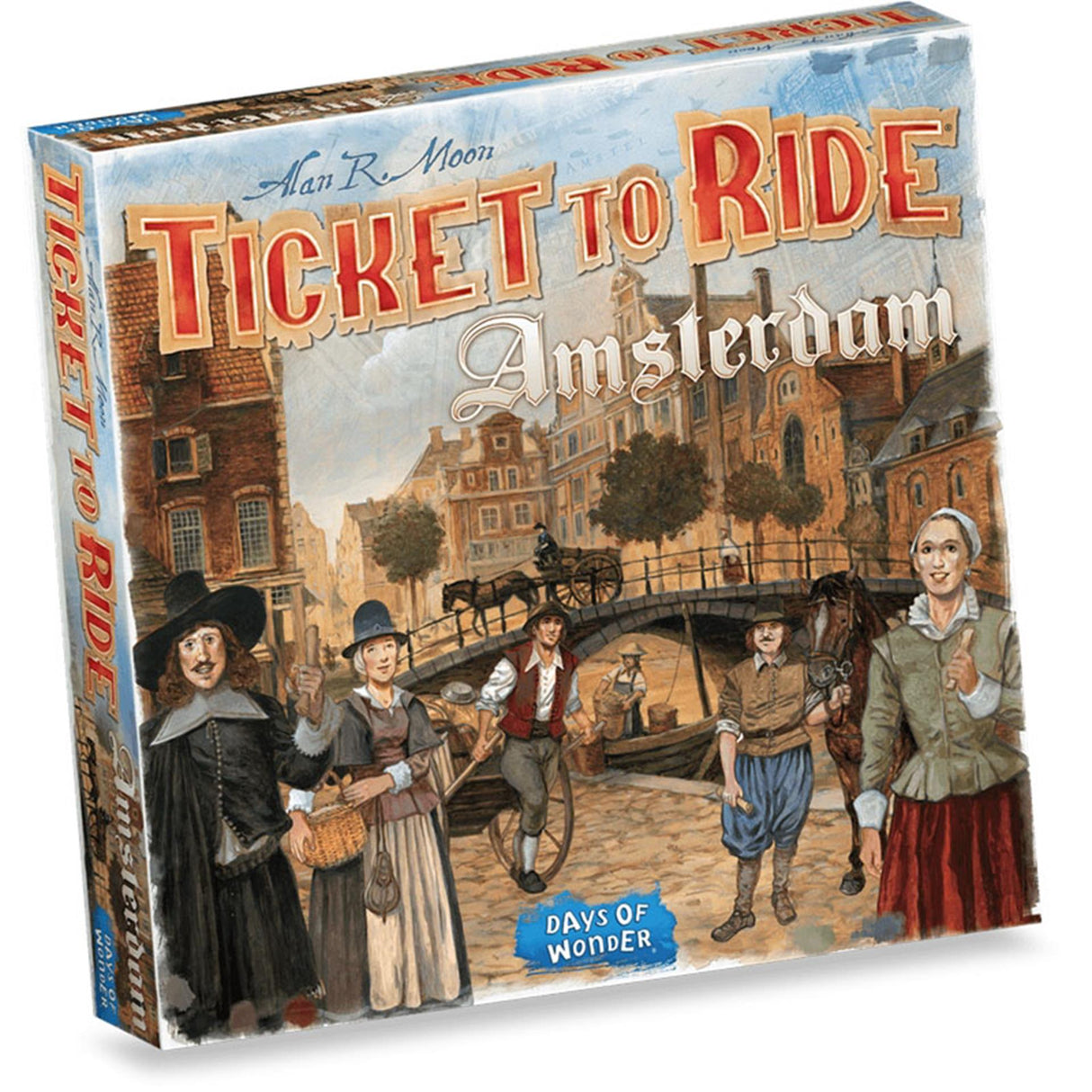 Days of Wonder Ticket to Ride Amsterdam – Jeu de société hollandais pour 2 à 4 joueurs – Jeu de stratégie rapide à partir de 8 ans – Jouez dans l'Amsterdam du 17ème siècle