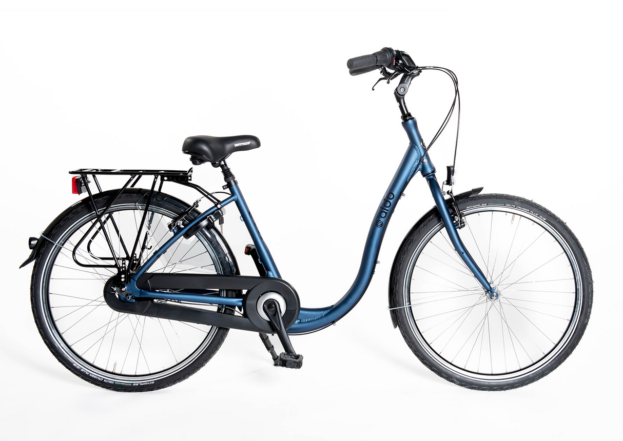 Aldo 26 pouces vélo à entrée basse confort moyeu de frein en aluminium 3V bleu