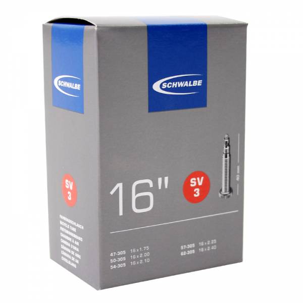 Tube intérieur de Schwalbe SV3 16 pouces 47 62-305 SV 40 mm