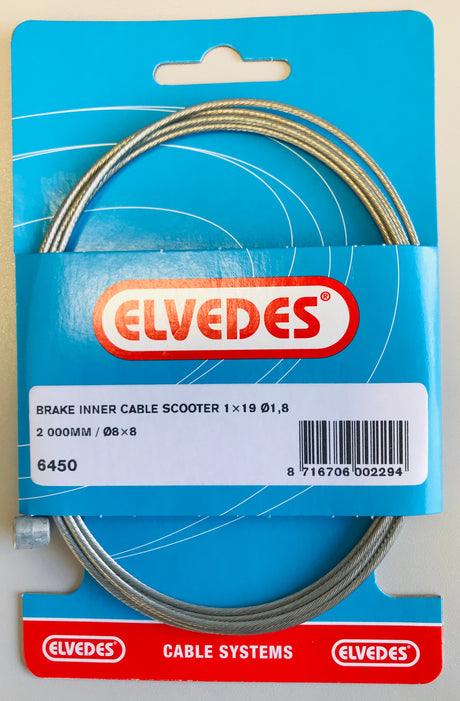 Elvedes cable systems bv elvedes 6450 binnenkabel scooter 1 x 19 ø1.8 2000 mm. ø8x8