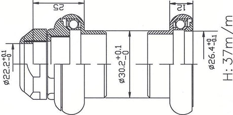Tecora E Ball Head Set 1 pouce Cartr de fil ALU 26,4 CONE