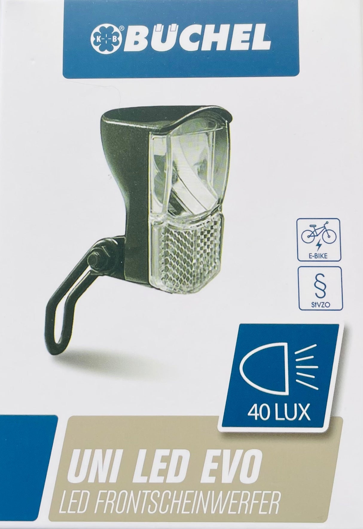 Buchel phare büchel uni led evo vélo électrique | 40 lux | 6-48 V | stvzo