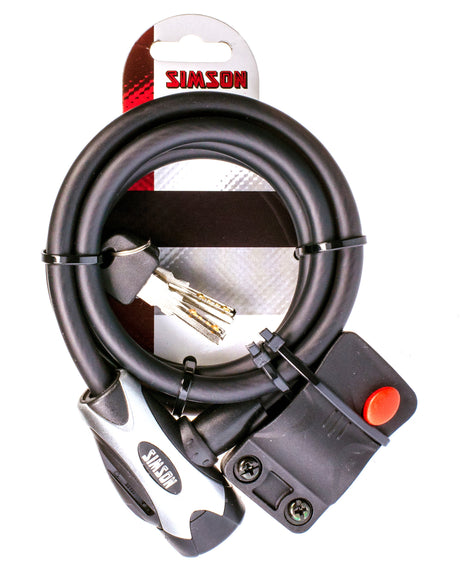Simson Câble Lock régulier XL - 10x150cm - Black - Pas d'art - Bicycle