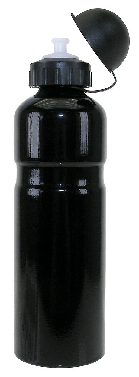 Baril en laiton sur bouteille d'eau en aluminium 750 cc noir TüV SGS approuvé par la FDA