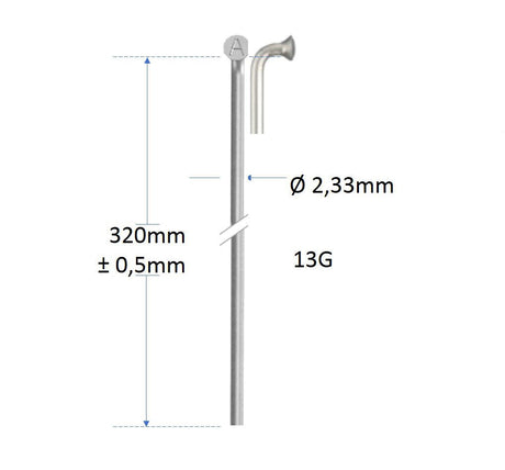 SPAKEN ALPINA 13G (2,34) en acier inoxydable sans fil | 320 mm | P144