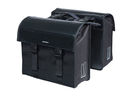 Basil Urban Load Double Bicycle Bag Mik, imperméable, noir, 48-53L