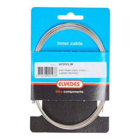 Elvedes cablesystems bv link câble intérieur elvedes 3000mm acier inoxydable ø1,1mm embout shimano sram (sur carte) - argent