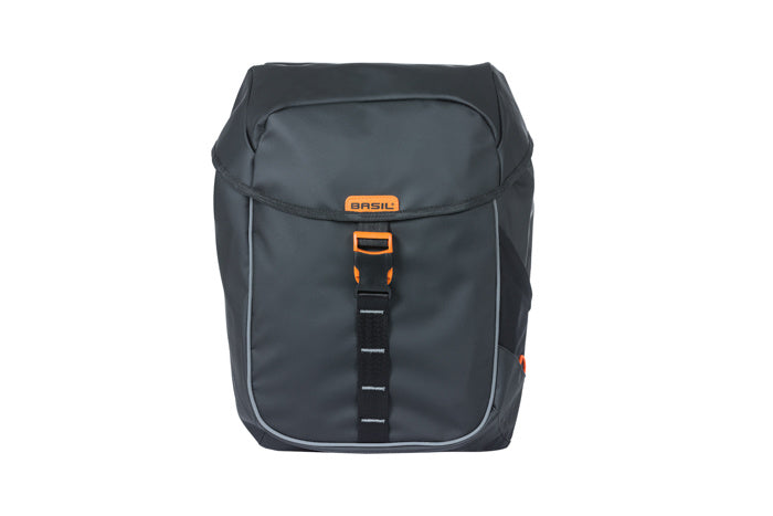 Basil Miles Tarpaulin Mik - Sac à vélo double, noir, imperméable, 34 litres