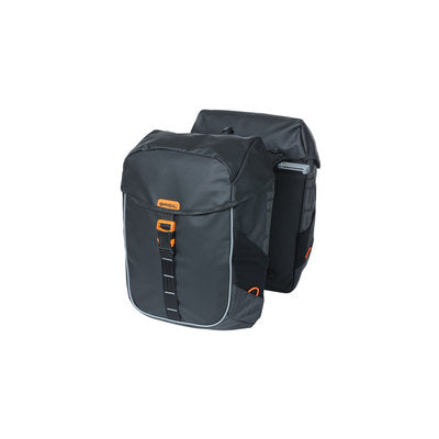 Basil Miles Tarpaulin Mik - Sac à vélo double, noir, imperméable, 34 litres