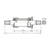 Boîtier de pédalier Bsa 68 119 cuvettes en aluminium
