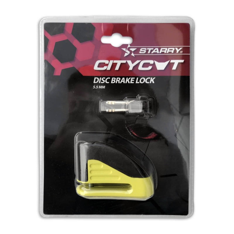 Falko import export citycat antivol de frein à disque jaune avec sac + câble de rappel*