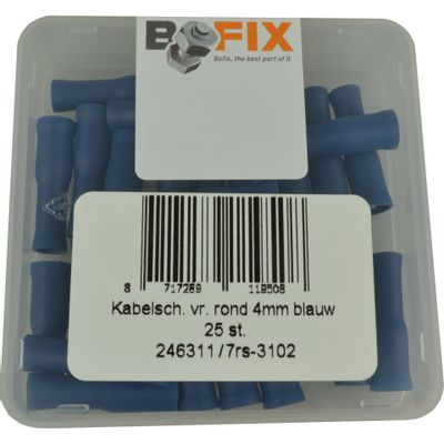 Cosse de câble Bofix femelle ronde 4 mm. bleu