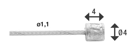 Elvedes cablesystems bv link câble intérieur elvedes 3000mm acier inoxydable ø1,1mm embout shimano sram (sur carte) - argent