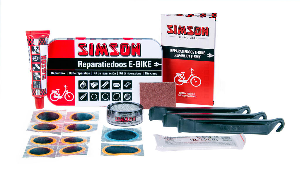 Boîte de réparation Bike en aluminium Blanc rouge 14 pièces
