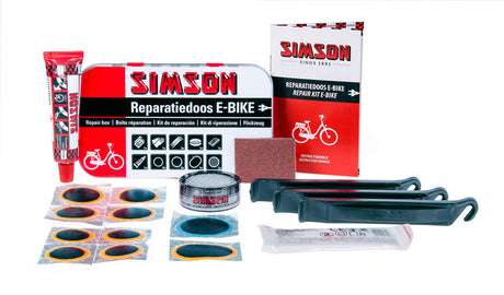 Boîte de réparation Bike en aluminium Blanc rouge 14 pièces