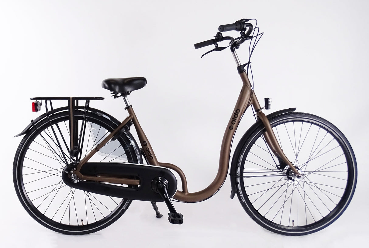 Aldo 28 pouces vélo à entrée basse aluminium 3v frein à main deore marron